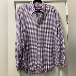 Vineyard Vines Whale Shirt, Men’s Large, Purple Plaid